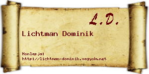 Lichtman Dominik névjegykártya